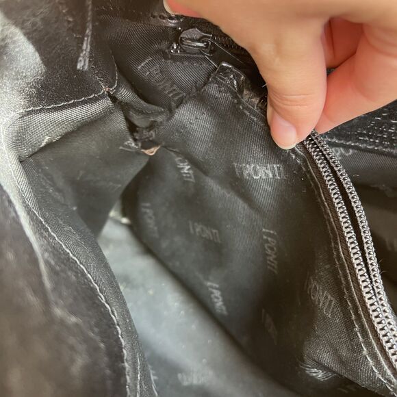 I Ponti Firenze Shoulder Bag Black Genuine Italian Leather - Picture 9 of 14